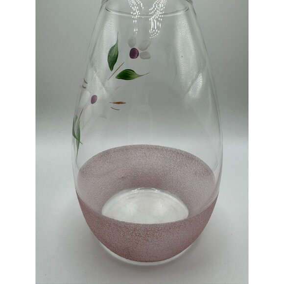 Vintage Bartlett Collins Frosted Sugared Glass White Flowers Gay Fad Vase - Picture 3 of 10